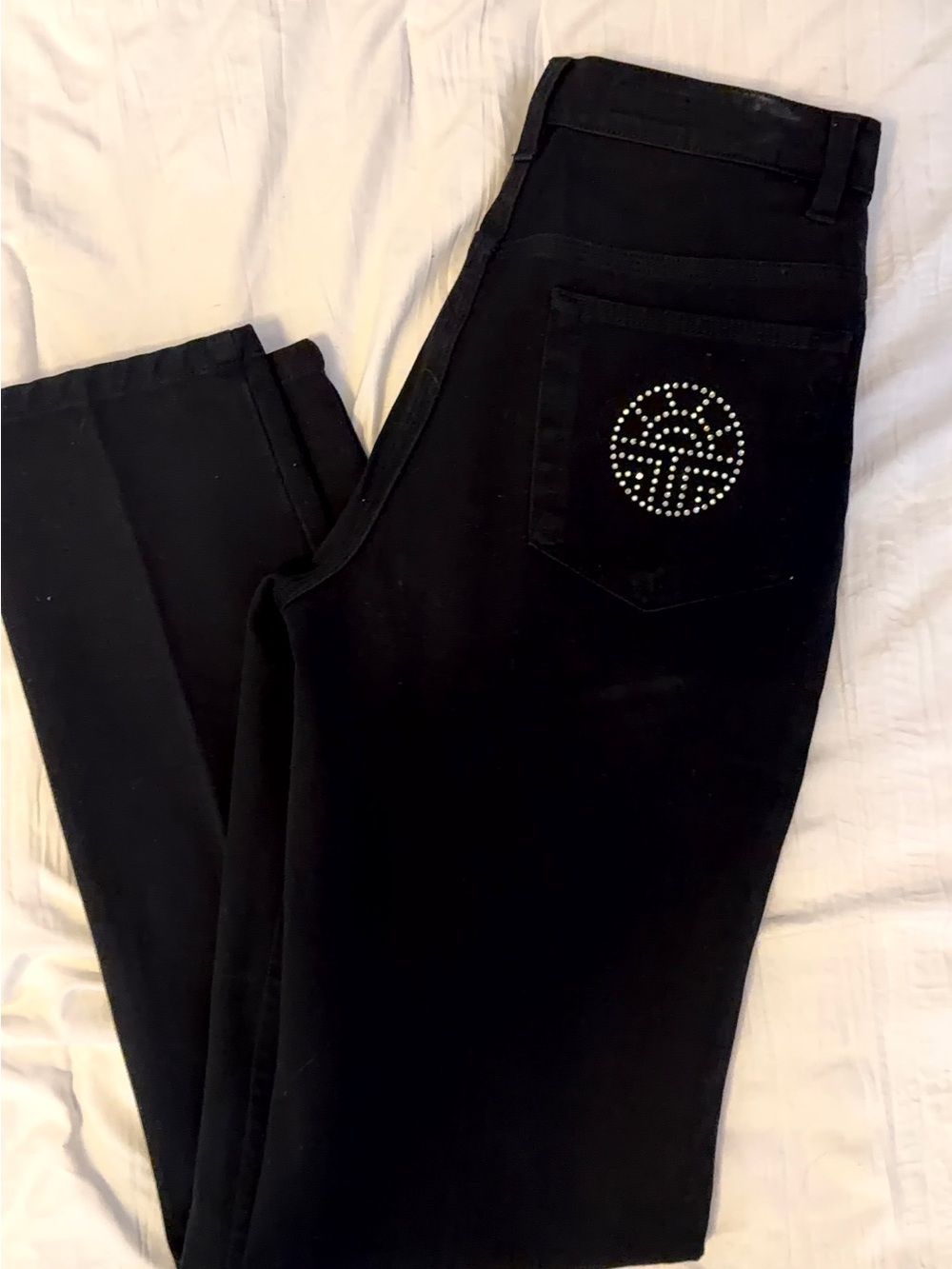 Louis Feraud Black Jeans with Studded Back Pocket